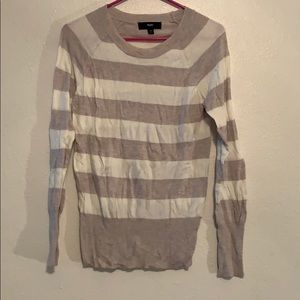 Tan and cream striped sweater